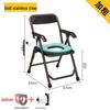 Foldable Commode Chair for Elderly, Pregnant Women, and Patients - Home Bathroom Toilet Seat with Backrest.