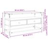 TV Stand with Glass Top Smoked Oak Finish 98 X 35 X 51 Cm Engineered Wood