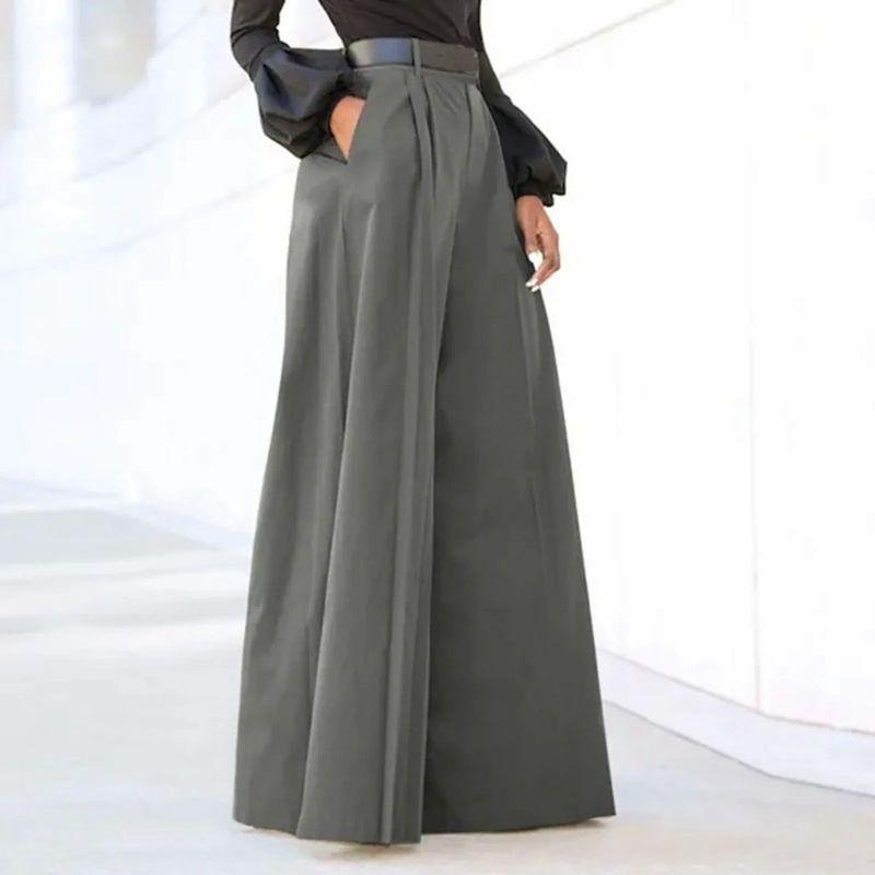 

High Waisted Loose Flared Wide Leg Pants High Waist Loose Flared Wide Leg Pants 1-Grey M(M)