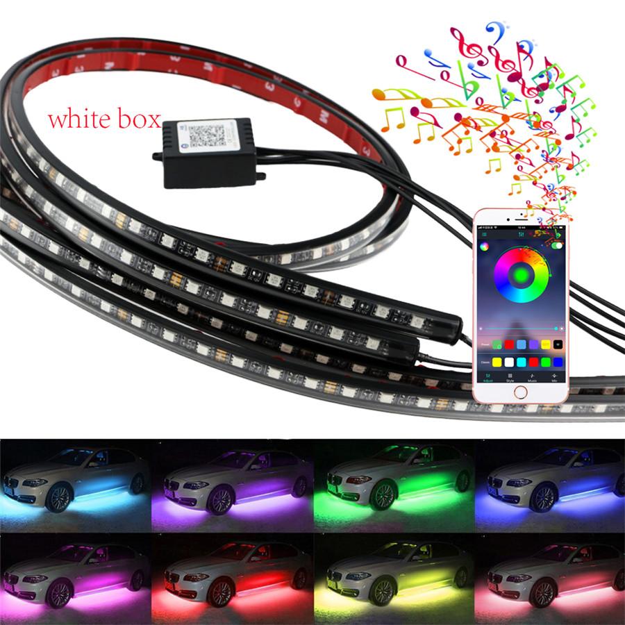 4x Waterproof Colorful Chassis Lamp 5050 SMD 210 Model  Flexible LED Strip Under