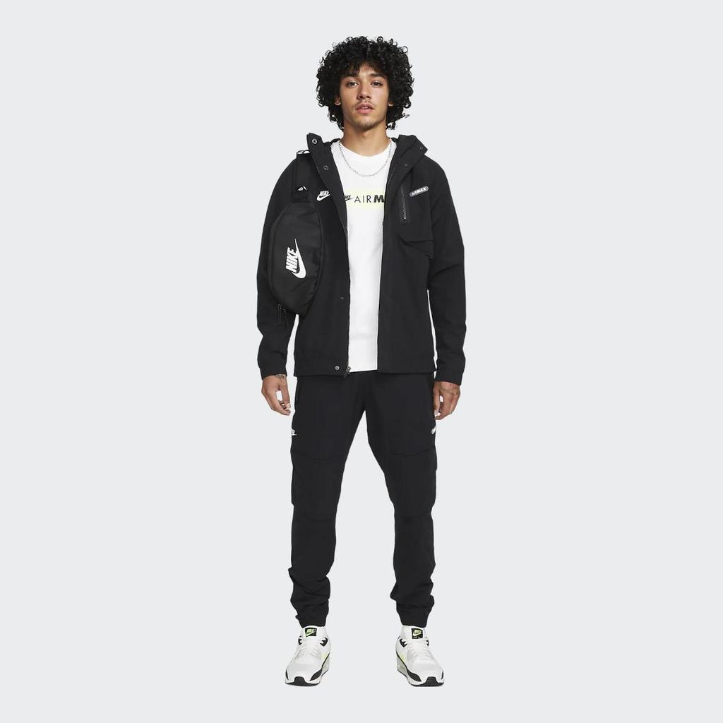 Nike Chaqueta Deportiva Air Max Tejida con Cremallera Completa y Capucha Negra FN0243-010