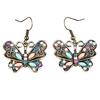 Bohemian Women Butterfly Dragonfly Rhinestone Charm Hook Earrings Jewelry Gift