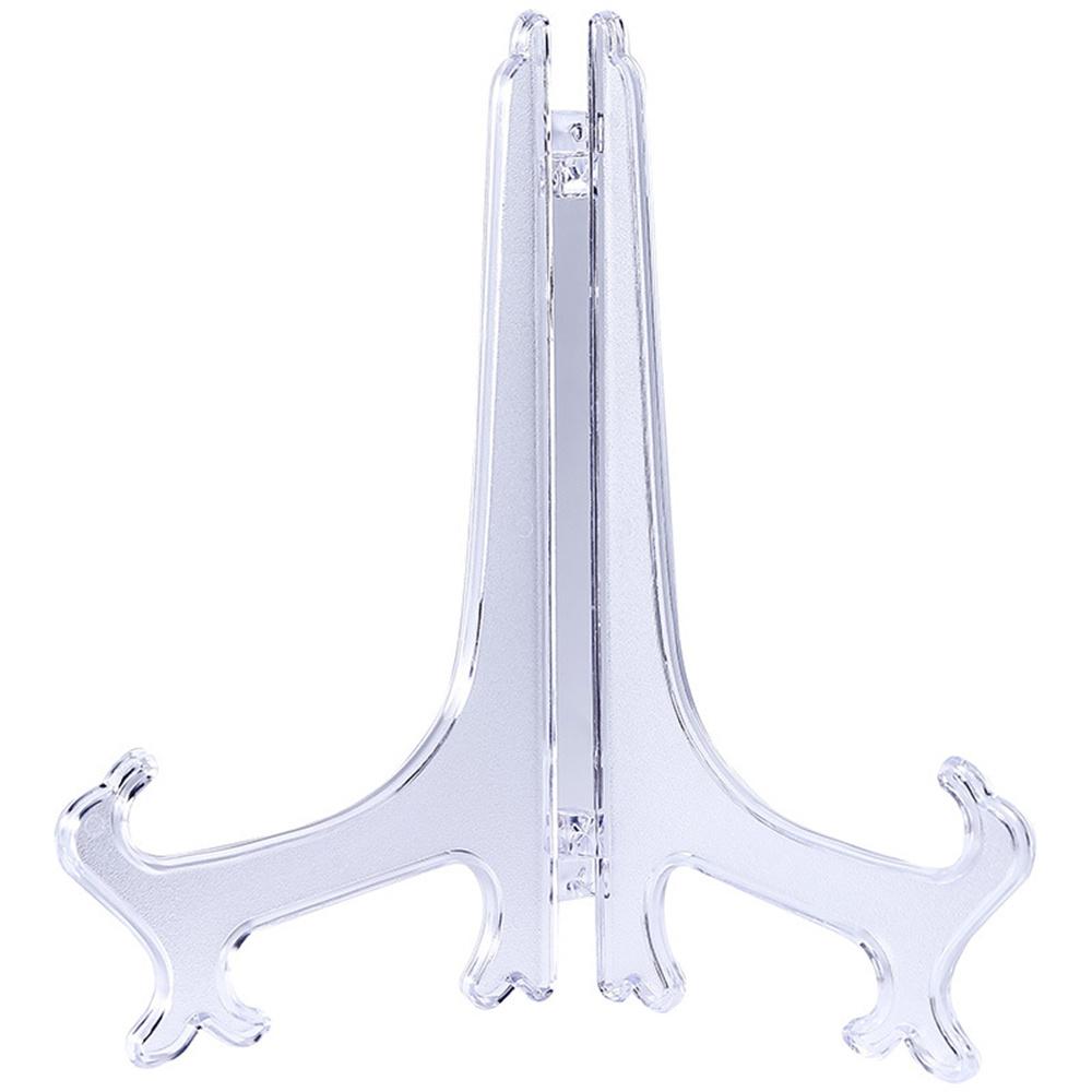 5 Pack Clear display easel Stand Plate Photo Frame Pedestal Picture Holder folds