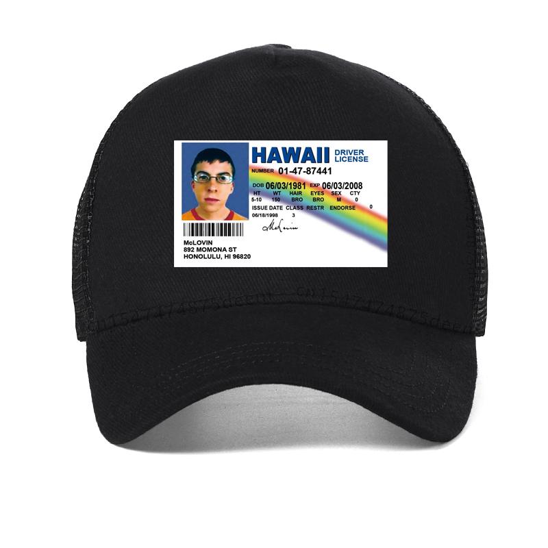 summer men Baseball Cap Mclovin id card superbad geek Mens Cotton hip hop caps teenagers cool summer Mesh breathable hat