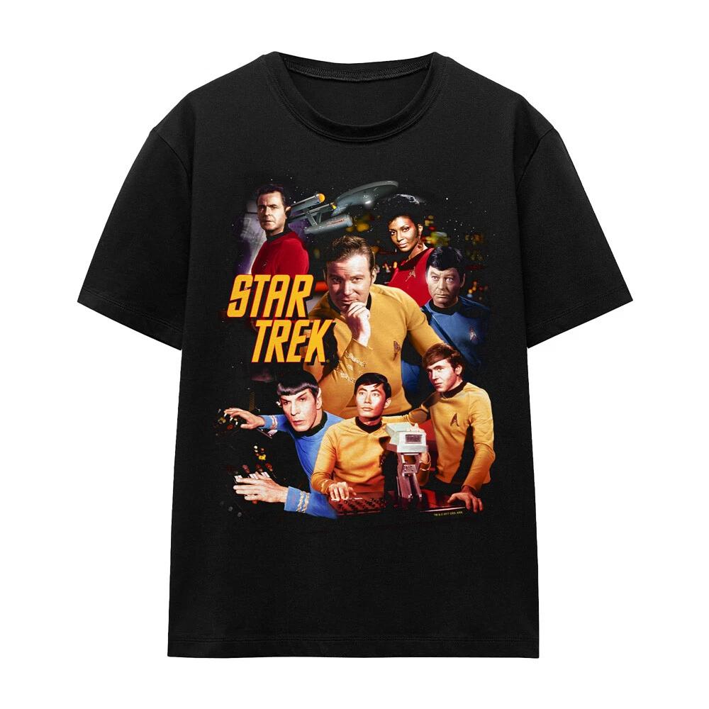 Star Trek At The Controls Ladies T-Shirt S-2XL, Black 2XL