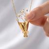 Colier cu pandantiv Mini Buchet Farmec Elegant Inspirat de Flori cu Lanț pentru Purtare Zilnică și Ocazii Speciale Accesoriu Bijuterie Culoare Argintie
