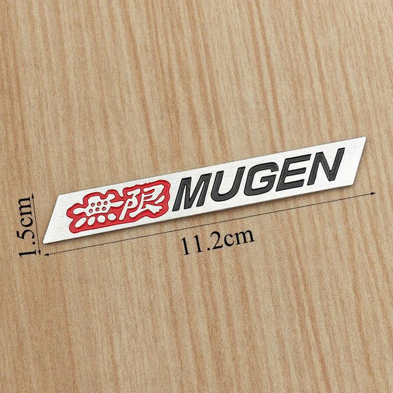 3D Metal Letters Mugen Emblem Car Front Grille Logo Rear Trunk Sticker Fender Side Badge for Auto Exterior Accessories