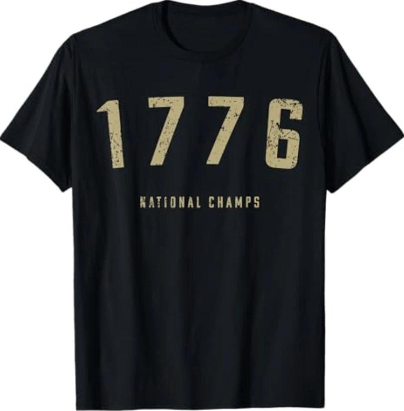 1776 National Champs A Vintage 250th Anniversary USA T-Shirt L