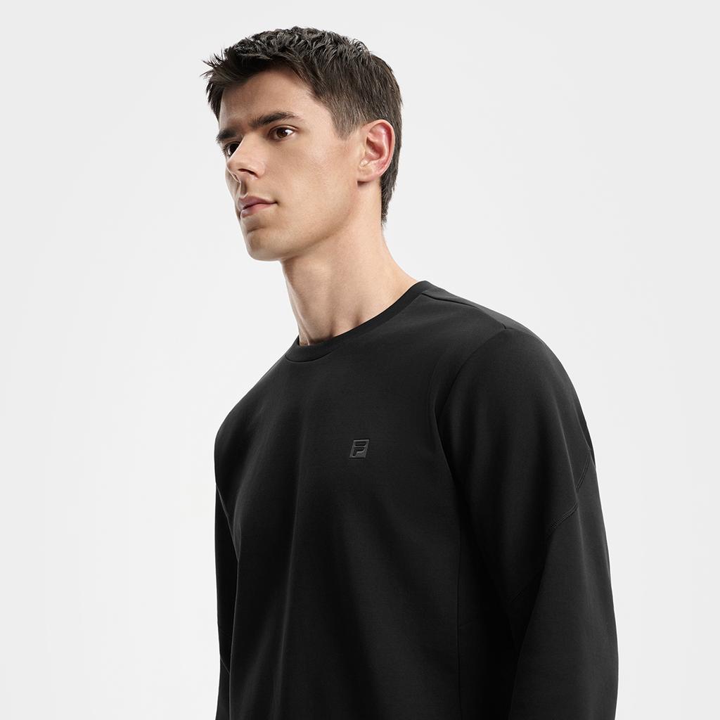 FILA Fitness Series Simple Classic Sports Casual Versatile Comfortable Loose Knit Pullover Sweatshirt Men sweatshirt A11M541205FBK