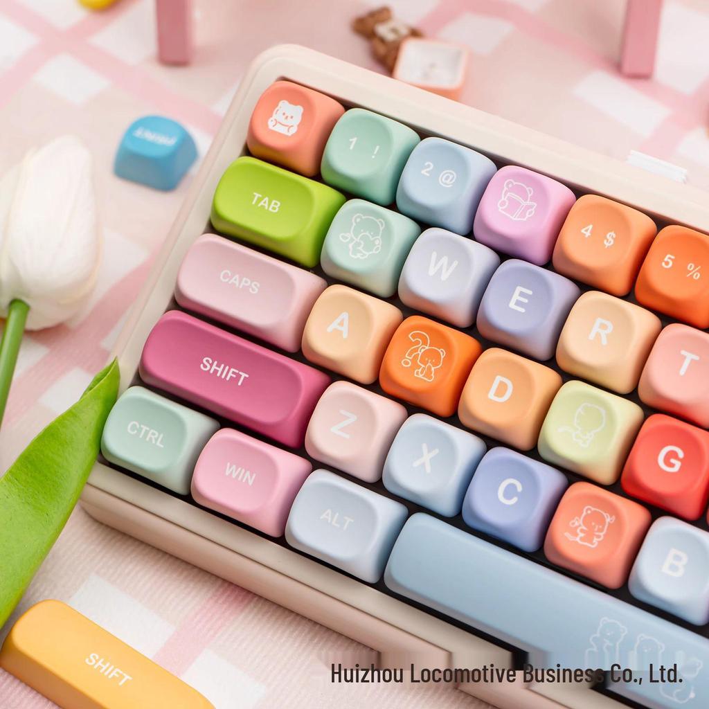 MOA Profile Gummy Bear PBT Double-Shot Dye-Sublimation Opaque Custom Keycap for Mechanical Keyboards