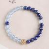 Natural Lapis Lazuli Bracelet for Women, Light Luxury Niche Exquisite White Crystal Bracelet, Stackable Double-Layer Hand Jewelry Gift