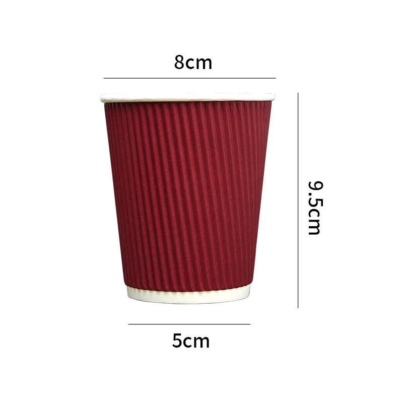 25 ks/sada 8oz kelímků na kávu Dvoustěnné izolované papírové kelímky na kávu s víčky Jednorázové pruhované přenosné papírové kelímky