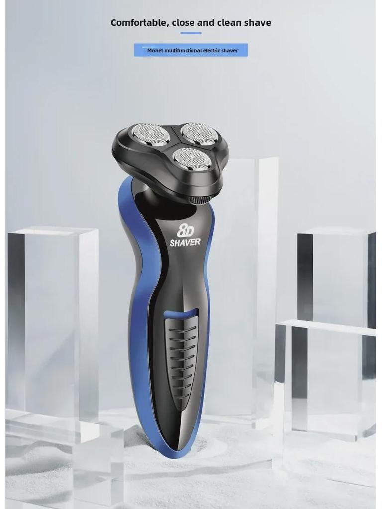 8D Multifunctional Men's Electric Shaver, Full-Body Washable, USB Car Charger Compatible