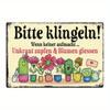 Vintage Ring The Bell If No One Answers Water The Plants German Quote Metal Sign Funny Garden Decor for Porch Yard