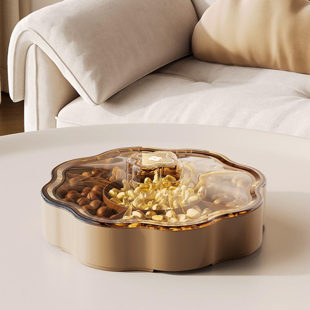 

Flower Shape Dried Fruit Plate With Lid Small Item Storage Box Home Living Room Coffee