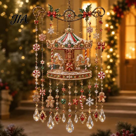 Atmosphärische Dekoration für Büroräume Weihnachts-Windspiel, Acryl-Sonnenfänger für Außenbereich Garten Terrasse Elegante Dekorationen Festival-Dekor, Hängend