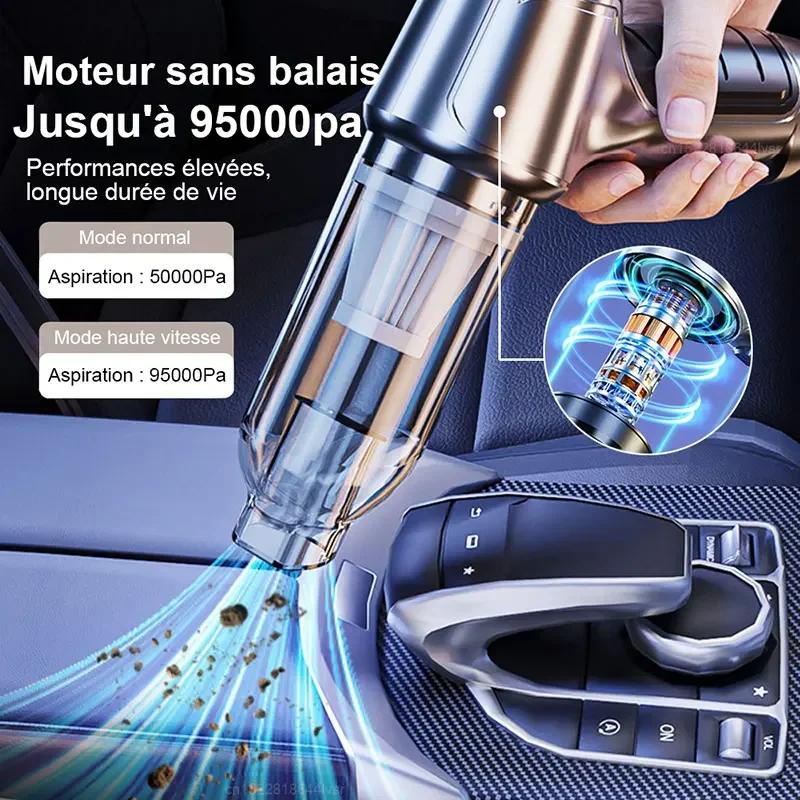 NEW 95000Pa Wireless Car Vacuum Cleaner Strong Suction Handheld Auto Vacuum & Car Dual Use Mini Vacuum Cleaner Appliance 2025