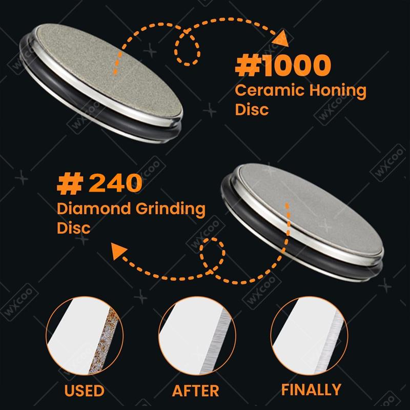 Rolling Knife Sharpener Kitchen Manual Knife Sharpening 15° Degrees Angle Roller Knife Whetstone Ceramic Roller Knife Whetstone