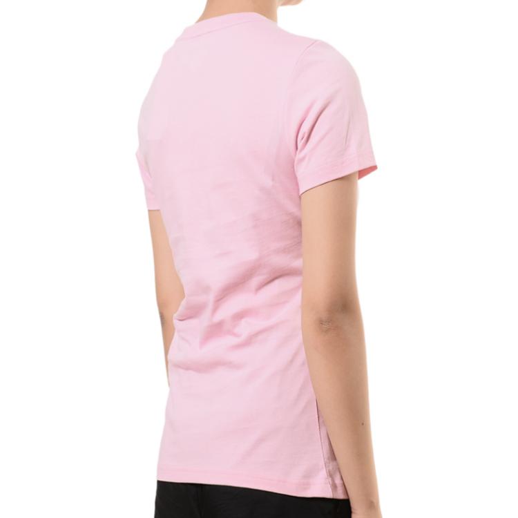 Adidas Letter Logo Print Loose Sports Crew Neck Short Sleeve T-Shirt Women Tops Pink DW7945