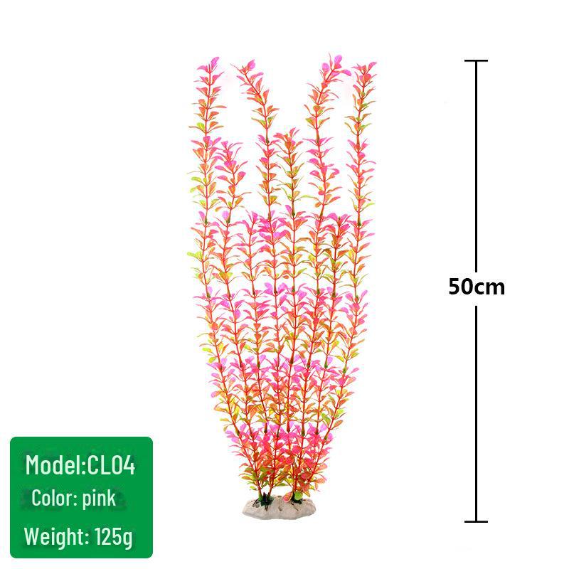 Fish Tank Scenic Background with Decorative Artificial Water Plants, 50cm High