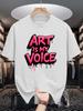 Drip Graffiti Letter Graphic Unisexs Crew Neck T Shirt Art Is My Voice Artist Slogan Print Short Sleeve Casual Cotton Daily Street