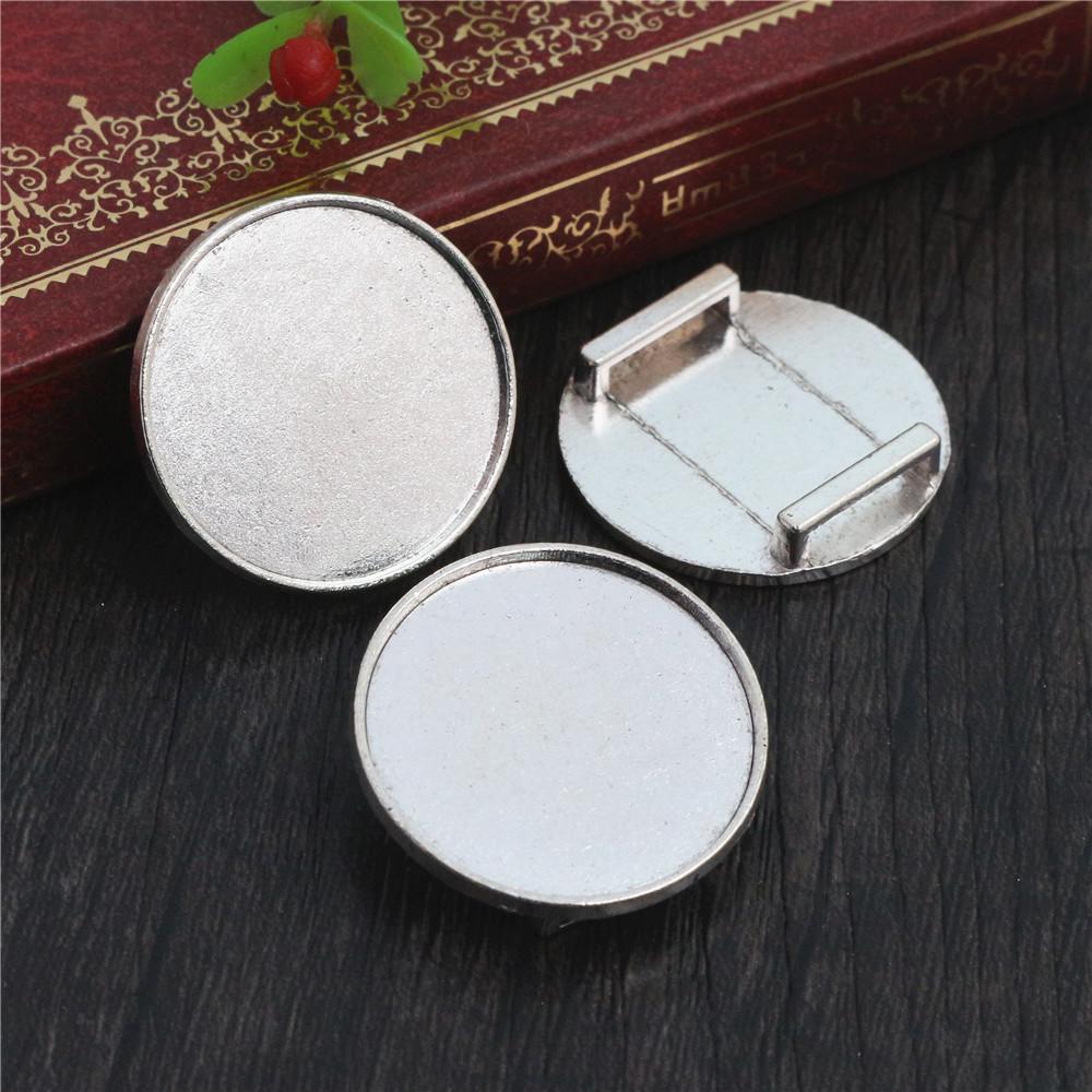 10pcs 25mm Inner Size Antique Silver Plated Square Cabochon Base Cameo Setting Charms Pendant For 10 mm Leather Bracelet