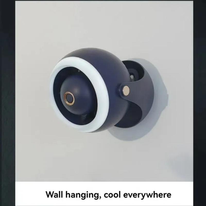 Wall Mounted Desktop Turbo Fan Outdoor Night Light Small Fan Portable USB Rechargeable Lighting Electric Fan