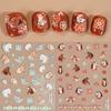 5D Embossed Cartoon Nail Art Stickers: Galloping Horse & Red Flower Wreath He1625