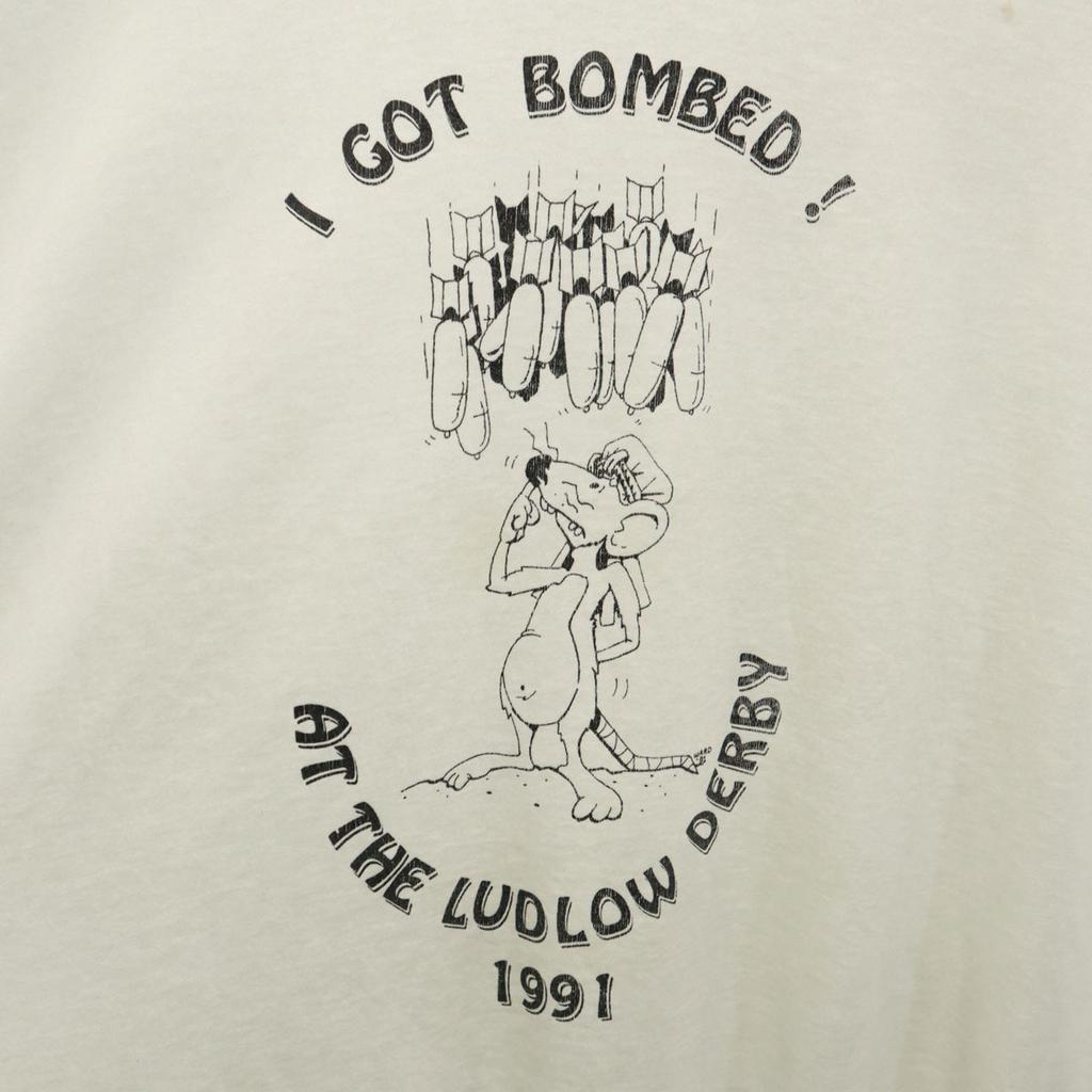 Hanes 90s Made in USA Old Mouse Print Short sleeve T-shirt Single stitch Men's Used