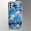 Blaue Muschel galvanisierte Glas Handyhülle geeignet für Samsung Galaxy S26 S25 S24 S23 S22 S20 FE/Ultra/Plus Anti-Drop-Rückabdeckung
