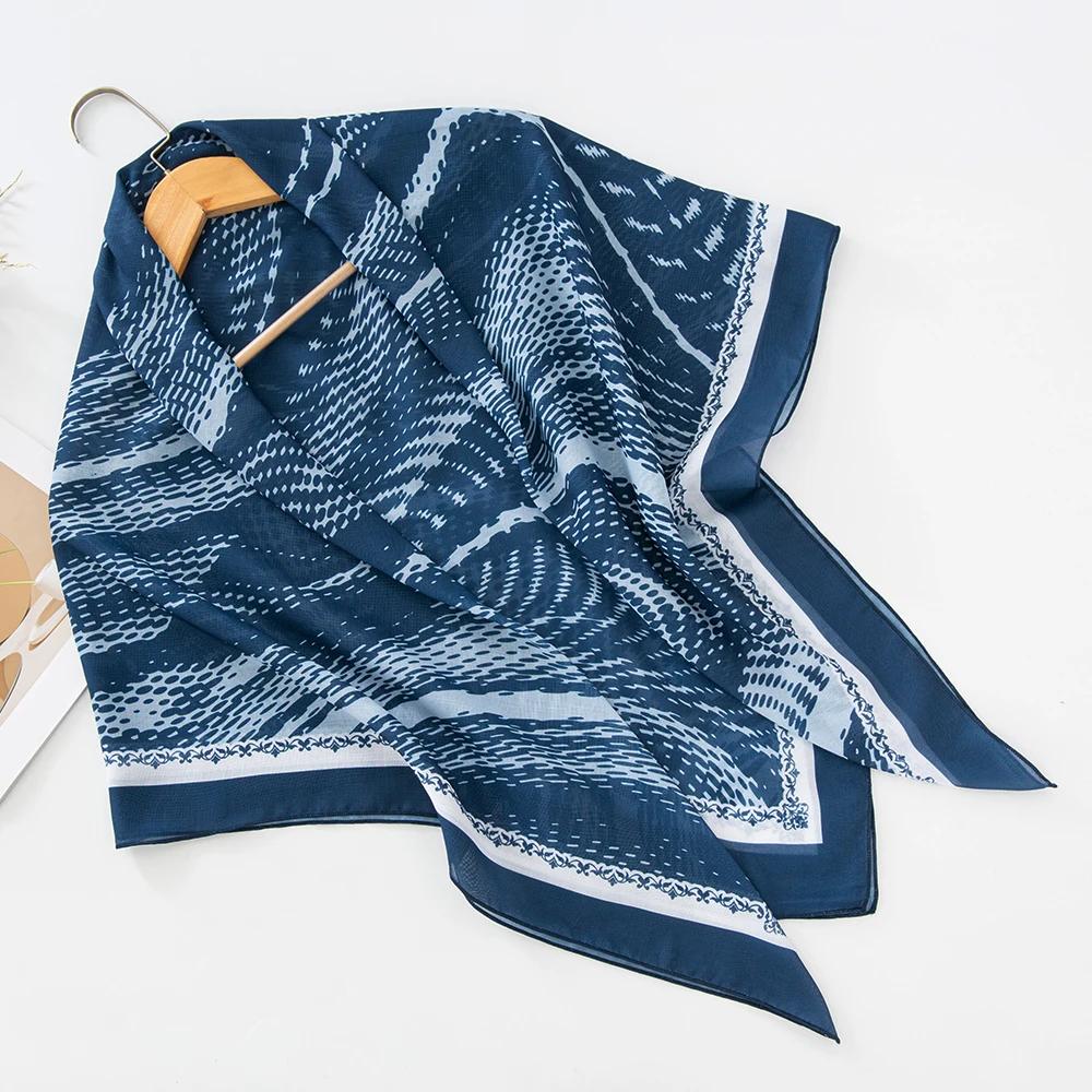 73Colors Malaysia Tudung Bawal Flower Print Hijab New Design Headscarf Premium Cotton Voile Soft Fashion Muslim Square Scarf