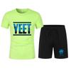 New Men's Black Jey Uso Yeet T-Shirt Shorts Set Summer Short Sleeve Men Overiszed Suits New Causal Clothing Sets