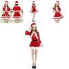 Christmas Santa Claus Adult Female Red Pleuche Dress Suit