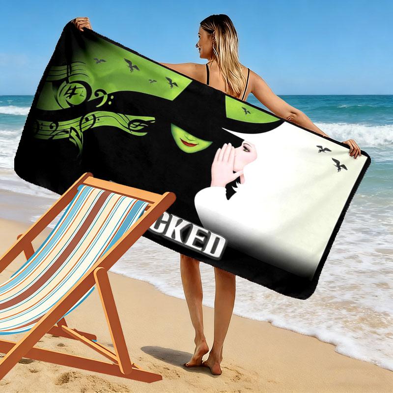 Wicked Print Beach Towel, Large Soft Quick Dry Towel for Beach Camping Swimming