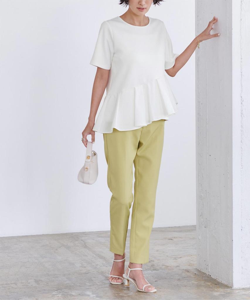 Yours Asymmetrical Frill Docking BDXN1790 Large White T-Shirt Women's