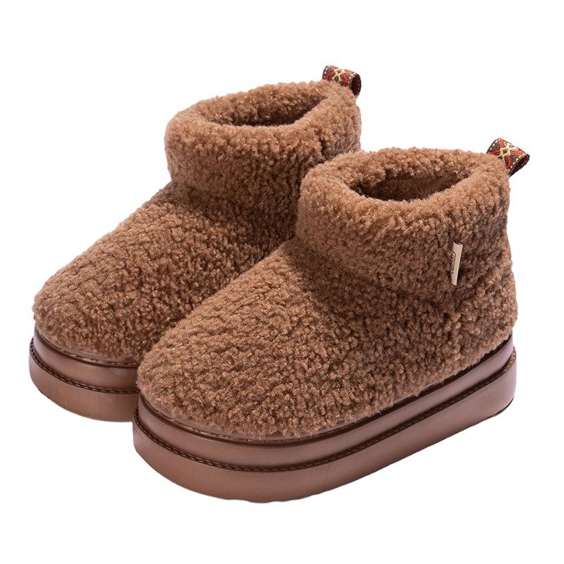 New super warm velvet thickened thick-soled snow boots women's boots winter versatile warm short cotton shoes