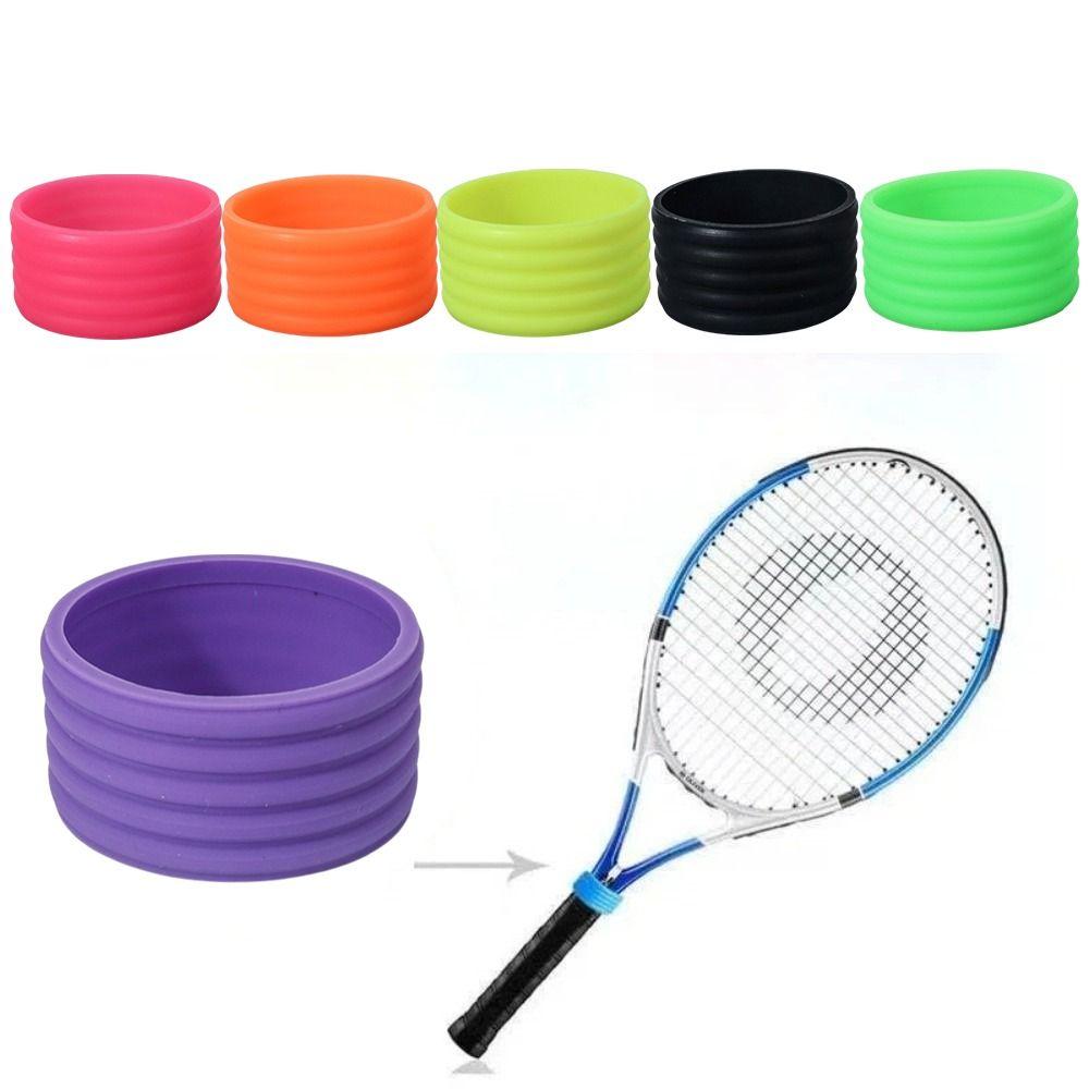 4pcs Round Shape Racket Silicone Ring Silicone Racket Handle Collar Sports Accessories
