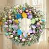 Ghirlanda di Pasqua 2D Coniglietto Acrilico Uova di Pasqua Ghirlanda Ornamento da Appendere Primaverile per Decorazione Porta Muro Finestra
