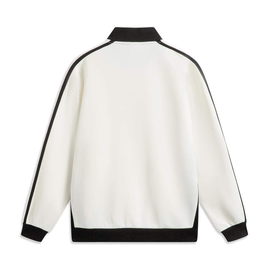 Li Ning Sports Lifestyle Series American High Street Retro Comfortable Versatile Casual Baseball Jacket Unisex Jacket Off-White AWDV371-1