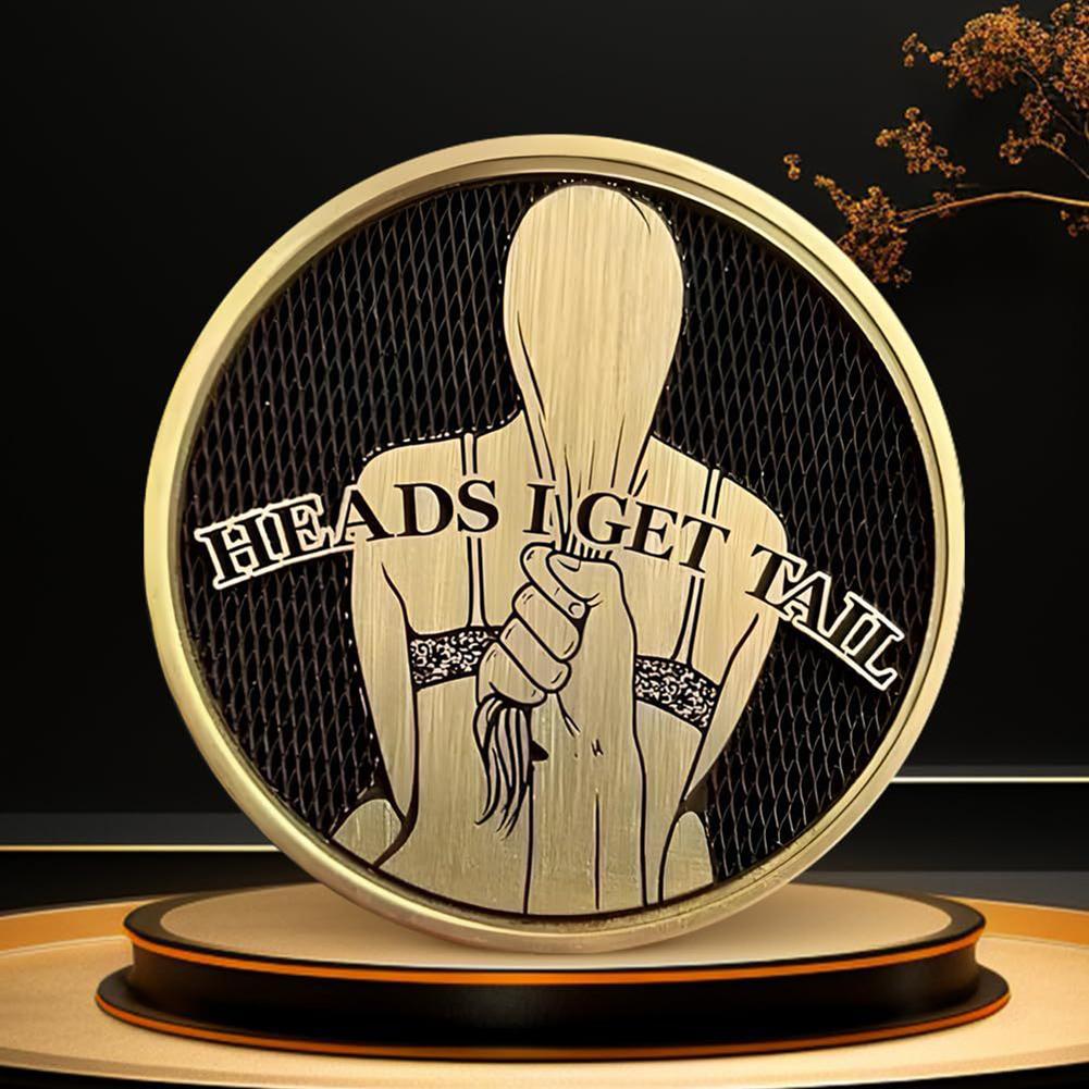 Funny Heads Tails Coin Good Luck Challenges Coin Pocket Size Collectible Coin Double Side Challenges Token Decoration Coin