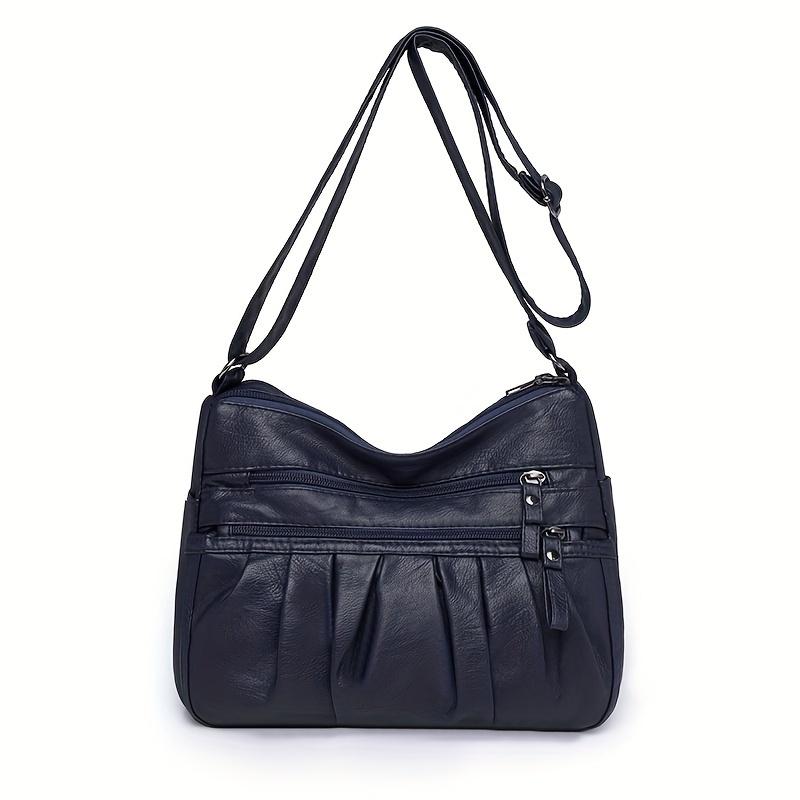 Vintage Multi Layer Crossbody Bag, Retro PU Shoulder Bag, Women's Fashion Handbag & Purse