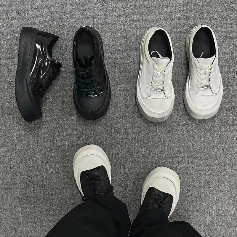 Black Derby Shoes Commuter Platform Heightening Low-Top Single Shoes Women'S Casual Board Shoes Men'S British Style Shoes
