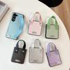 Solid Color Textured Leather Mobile Phone Case for Samsung Zflip6 Clamshell Fold7 Portable Wrist Strap Pocket2 Women