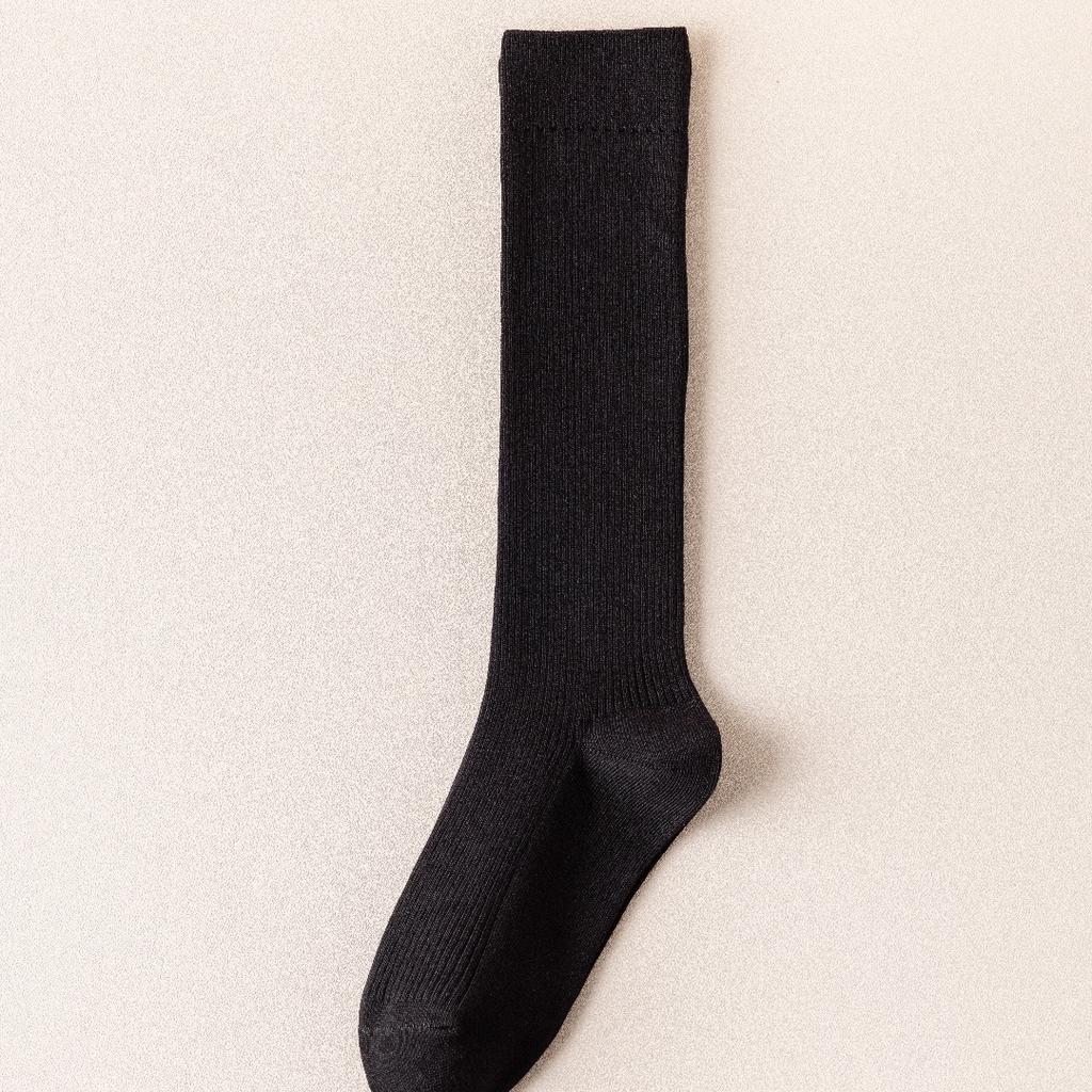 95% Cotton Thickened Socks Women'S Jk Style College Style Black And White With Women'S Short And Medium Calf Socks