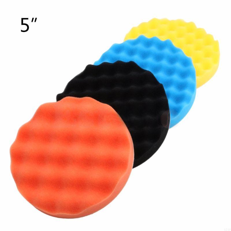 4Pcs Car Polishing Pad Kit 3/4/5/6/7 Inch Self-Adhesive Buffing Wheel Car Detailing Waxing Sponge Pads Auto Care Cleaning Tool