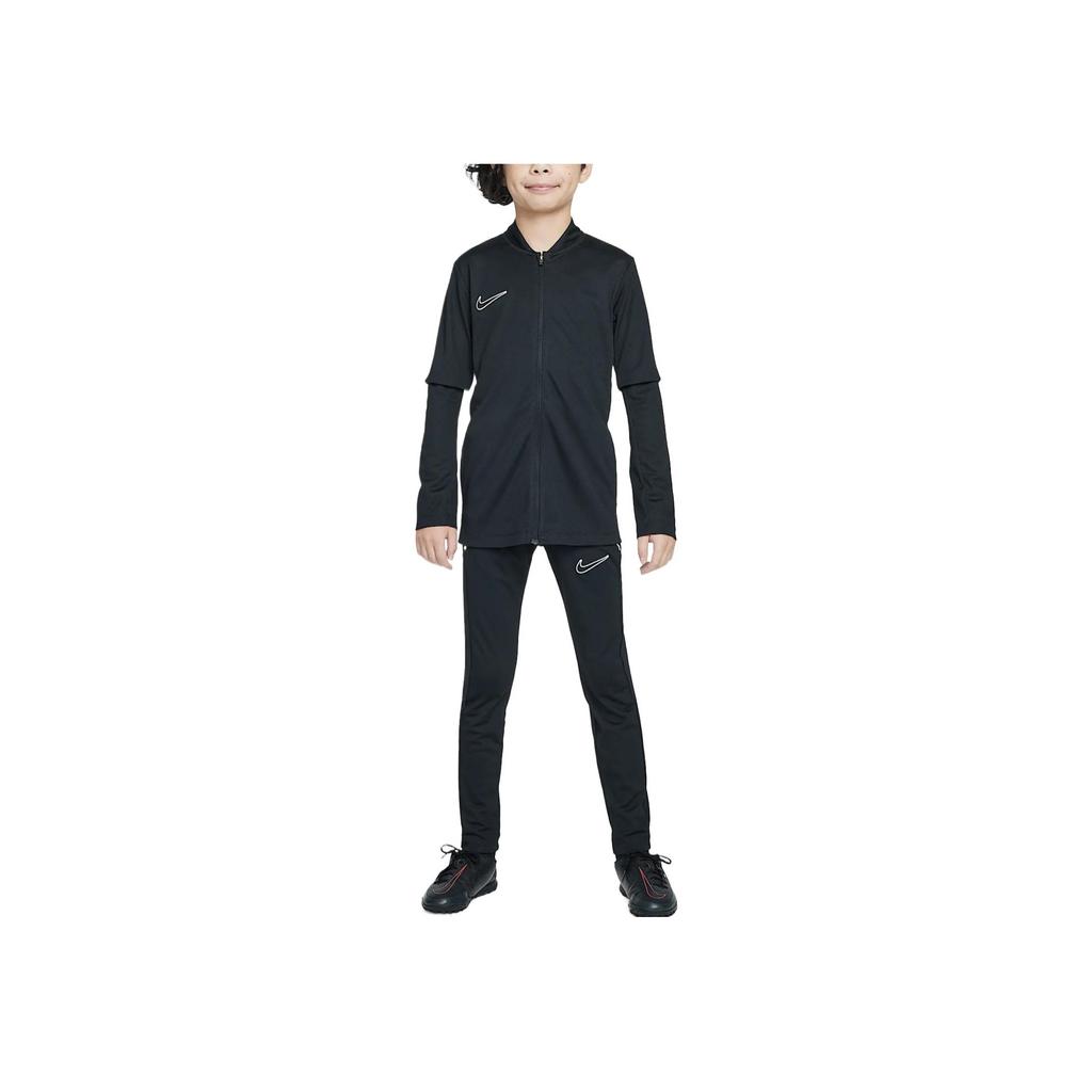 Nike Casual Sports Suit Stylish Stand Collar Long Sleeve Elastic Waist Long Pants Kids suit Black HJ3715-010