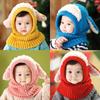 Dog Knitted Ears Cap With Scarf Autumn Winter Keep Warm Hat Breathable Fashion