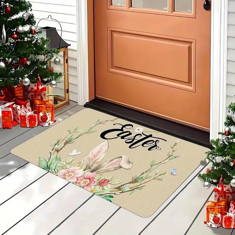 Cute Rabbit Print Welcome Mat Reborn Rabbit Indoor and Outdoor Universal Non-slip Floor Mat Soft Carpet for Kitchen and Bathroom