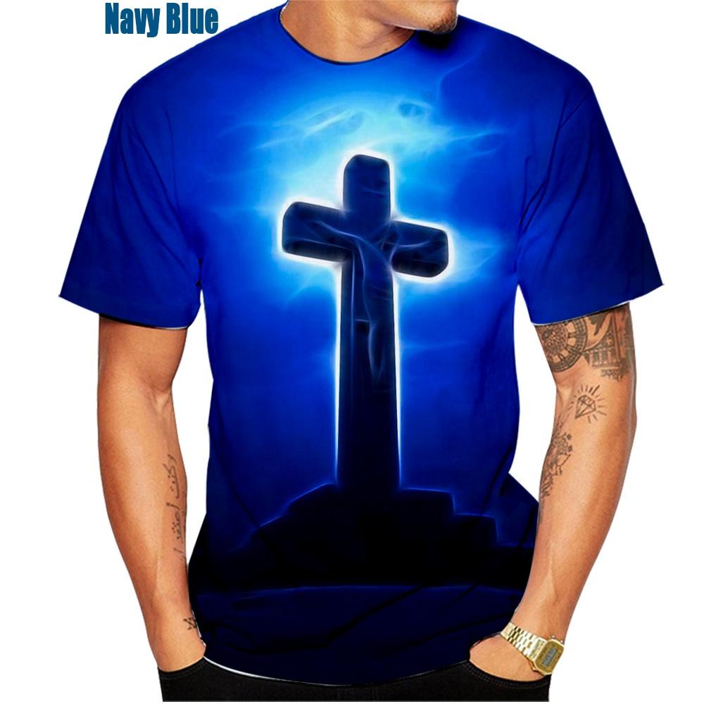 Summer Fashion 3D T-shirt Jesus Print Faith Love Hope Men Casual T Shirt Short Sleeve Plus Size Shirt
