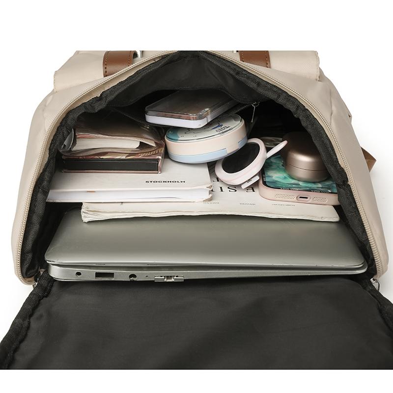 Backpack Women's Solid Color Schoolbag Large Capacity Backpack